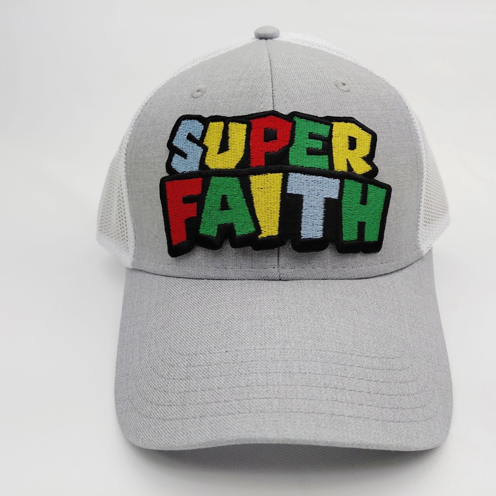 Super Faith Religious Christian Cap Hat Vintage Style Structured Mesh Snapback